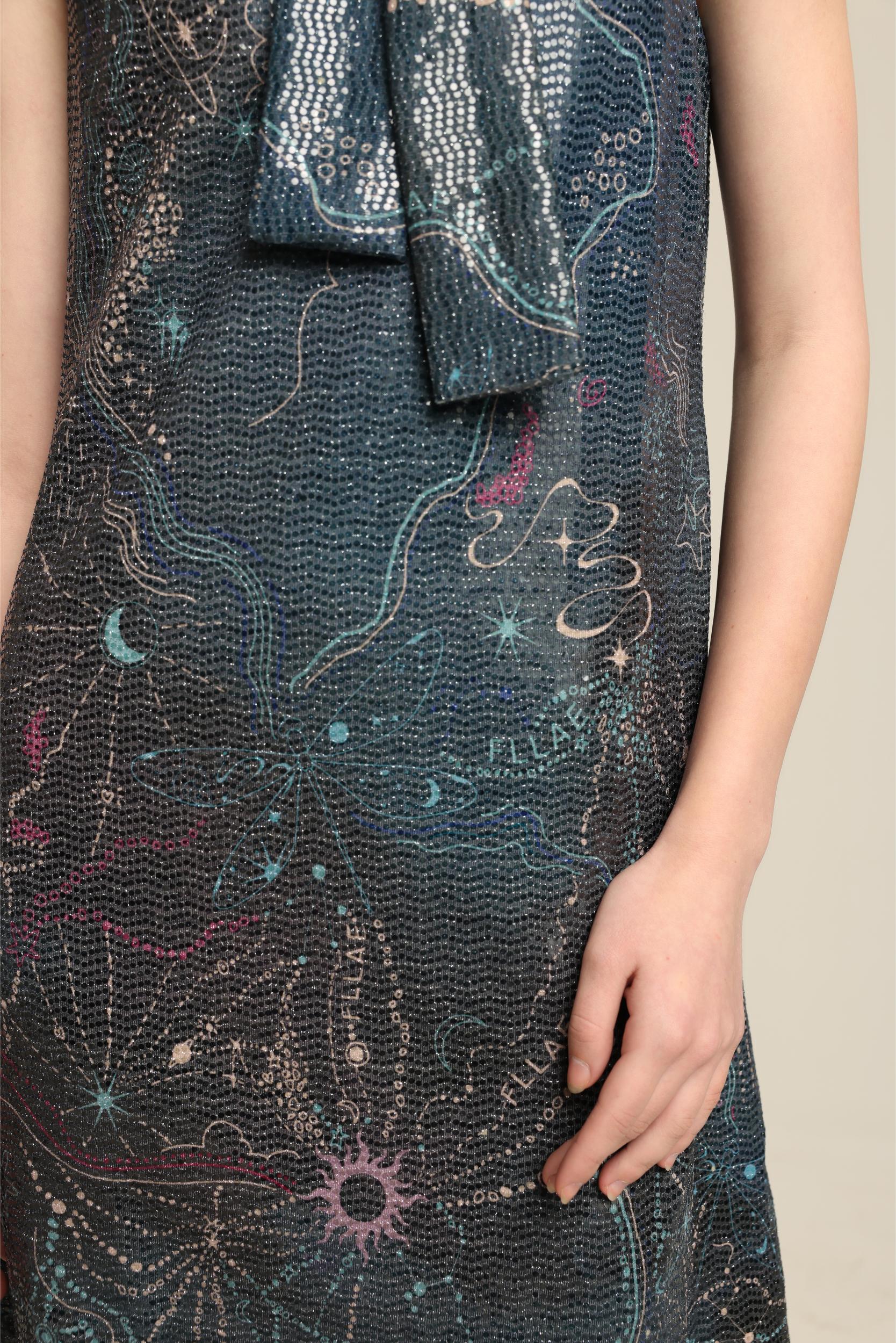 MAYA SEQUIN PRINT SLEEVELESS DRESS