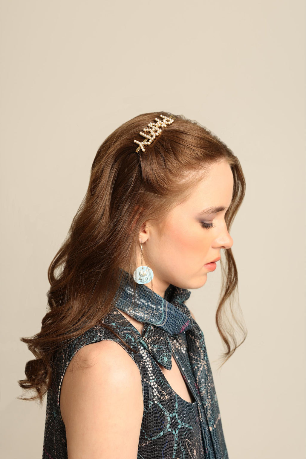 MAYA SEQUIN PRINT SLEEVELESS DRESS