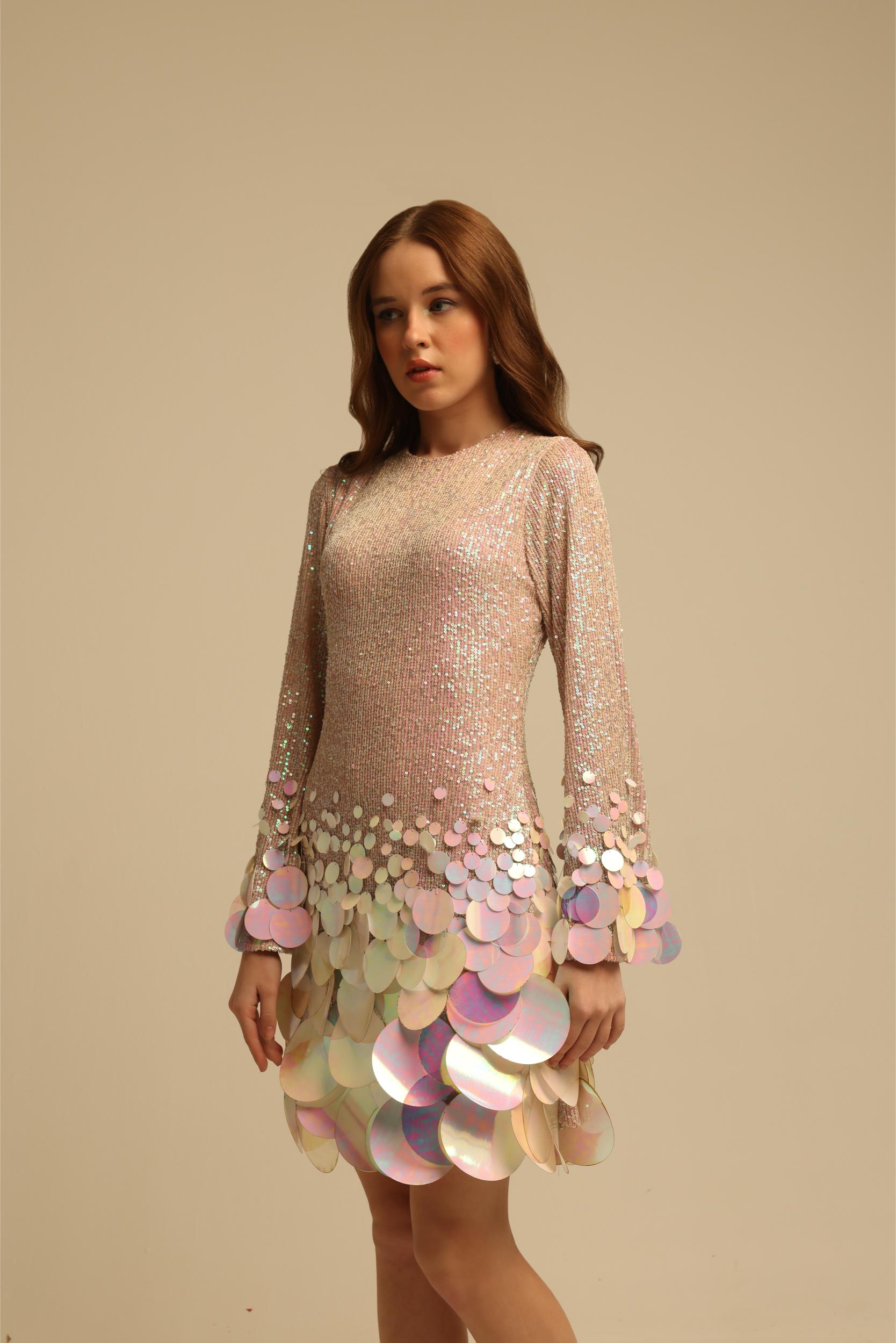 JULIE PINK SEQUIN DRESS