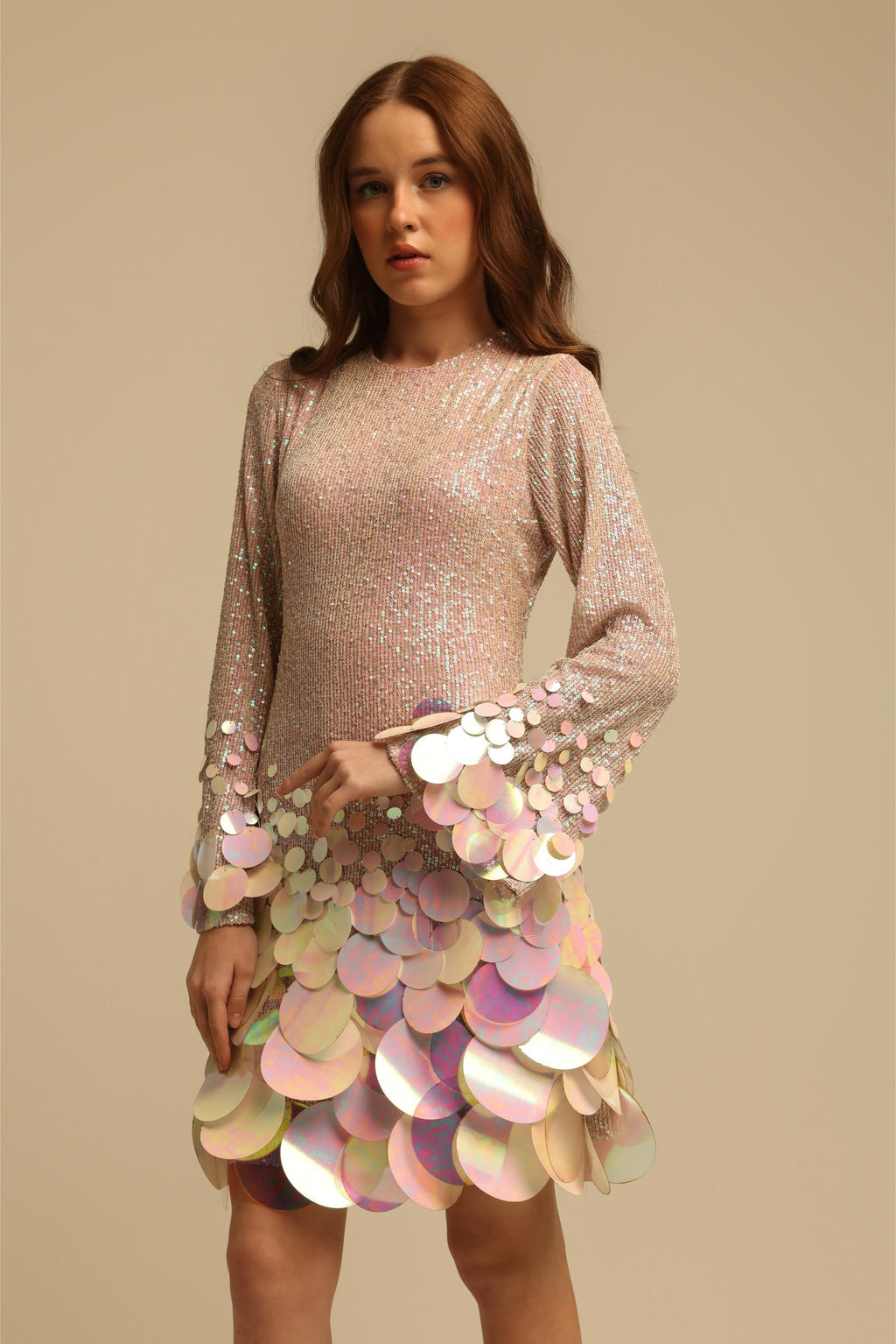 JULIE PINK SEQUIN DRESS