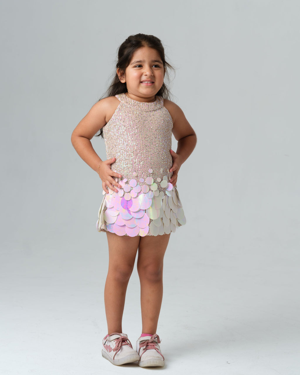 JULIE PINK SEQUIN DRESS MINI