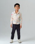 CIRO BRUSHSTROKE PRINT LYCRA LINEN SHIRT BOY