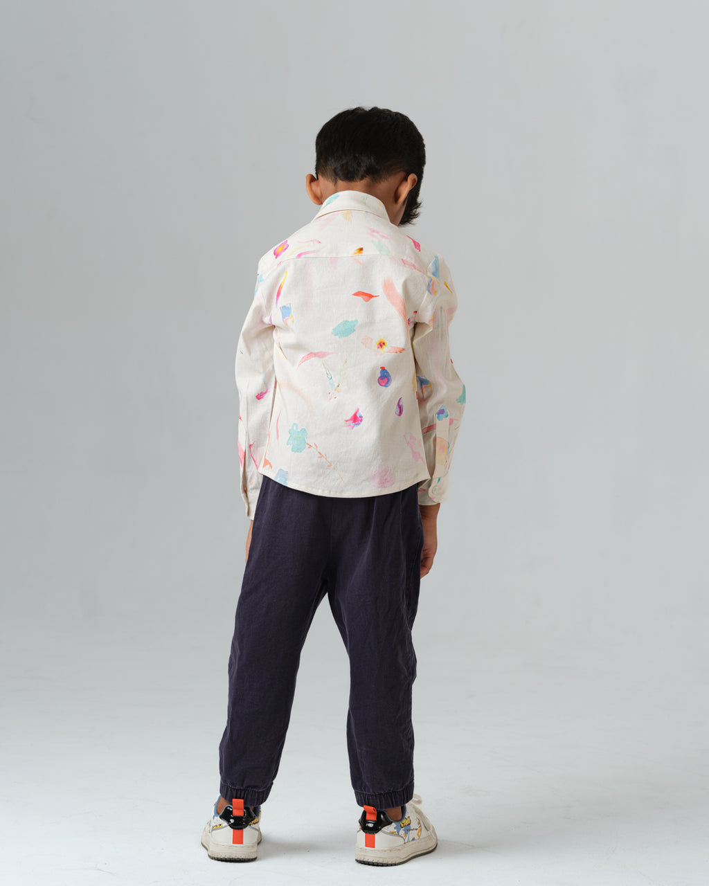 CIRO BRUSHSTROKE PRINT LYCRA LINEN SHIRT BOY