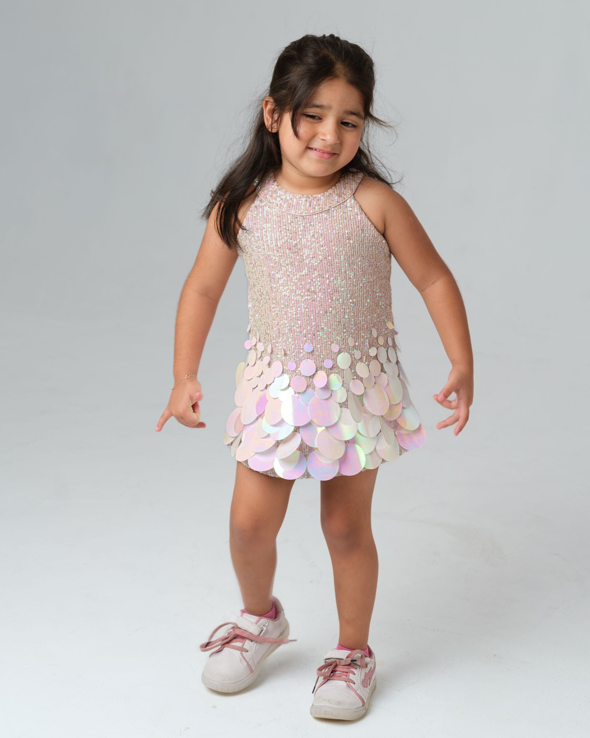 JULIE PINK SEQUIN DRESS MINI