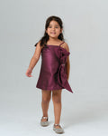 SCENA PINK METALLIC BOW DRESS MINI