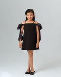 AMORE BLACK 3D MULTI SEQUIN BOW DRESS MINI