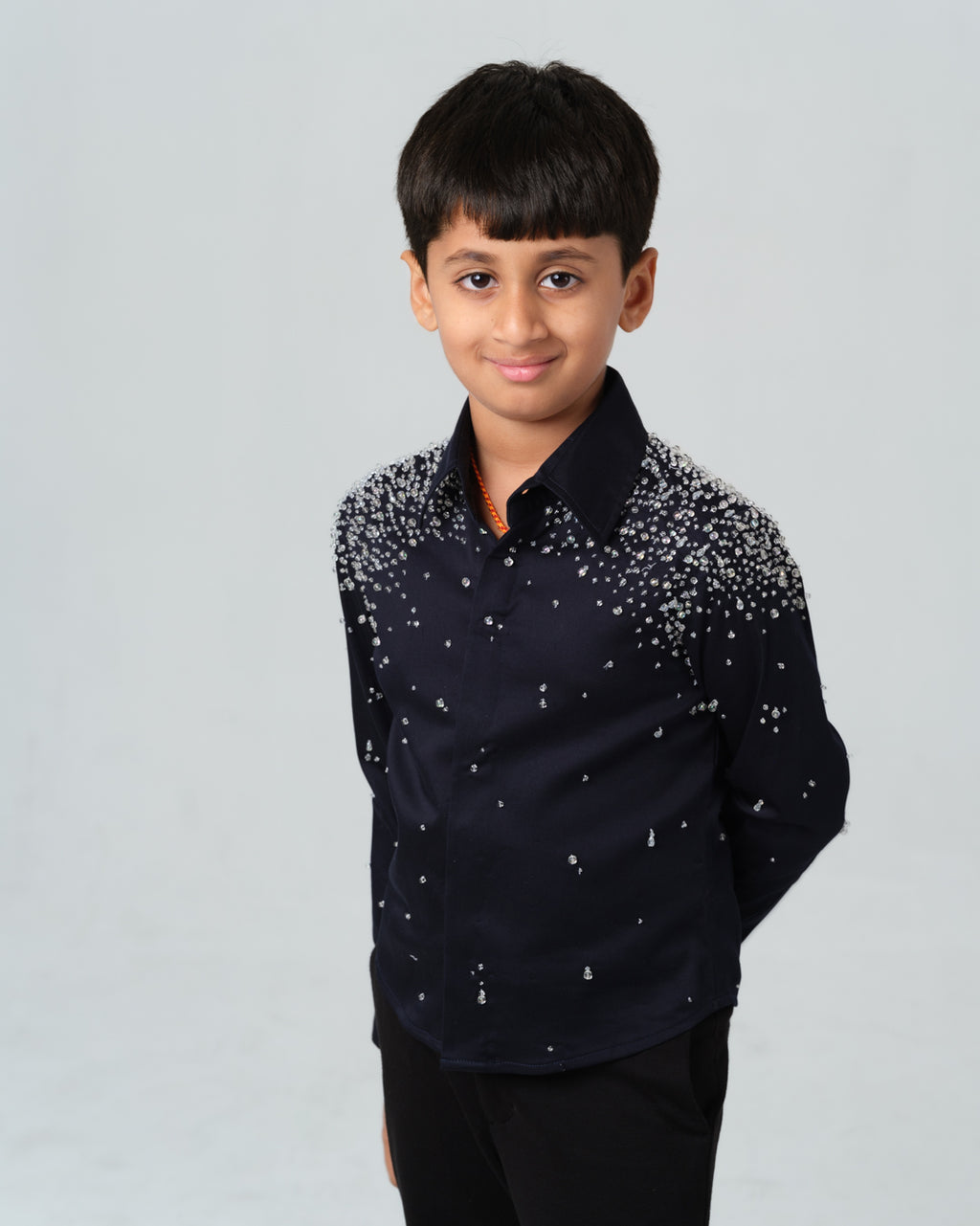 CARLO WATER DROPLETS HAND EMBROIDERED SHIRT BOY
