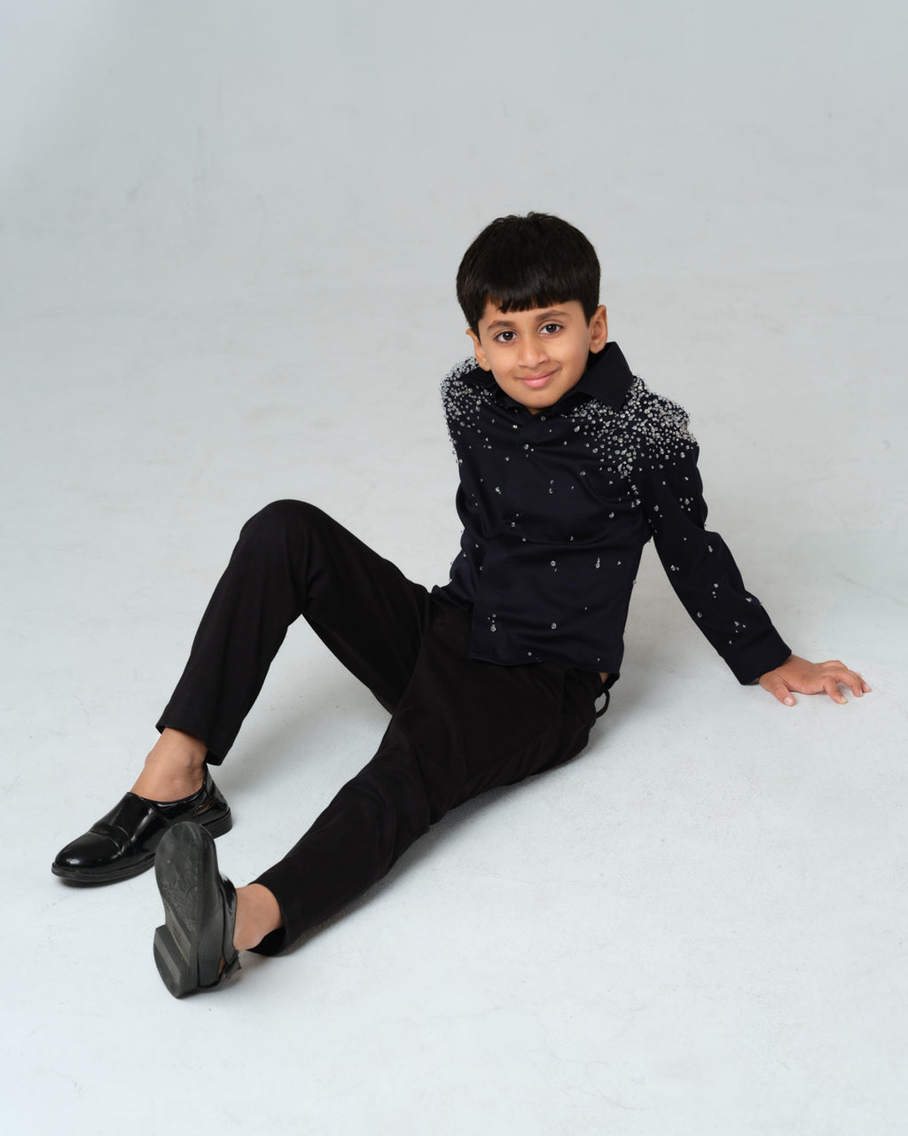 CARLO WATER DROPLETS HAND EMBROIDERED SHIRT BOY