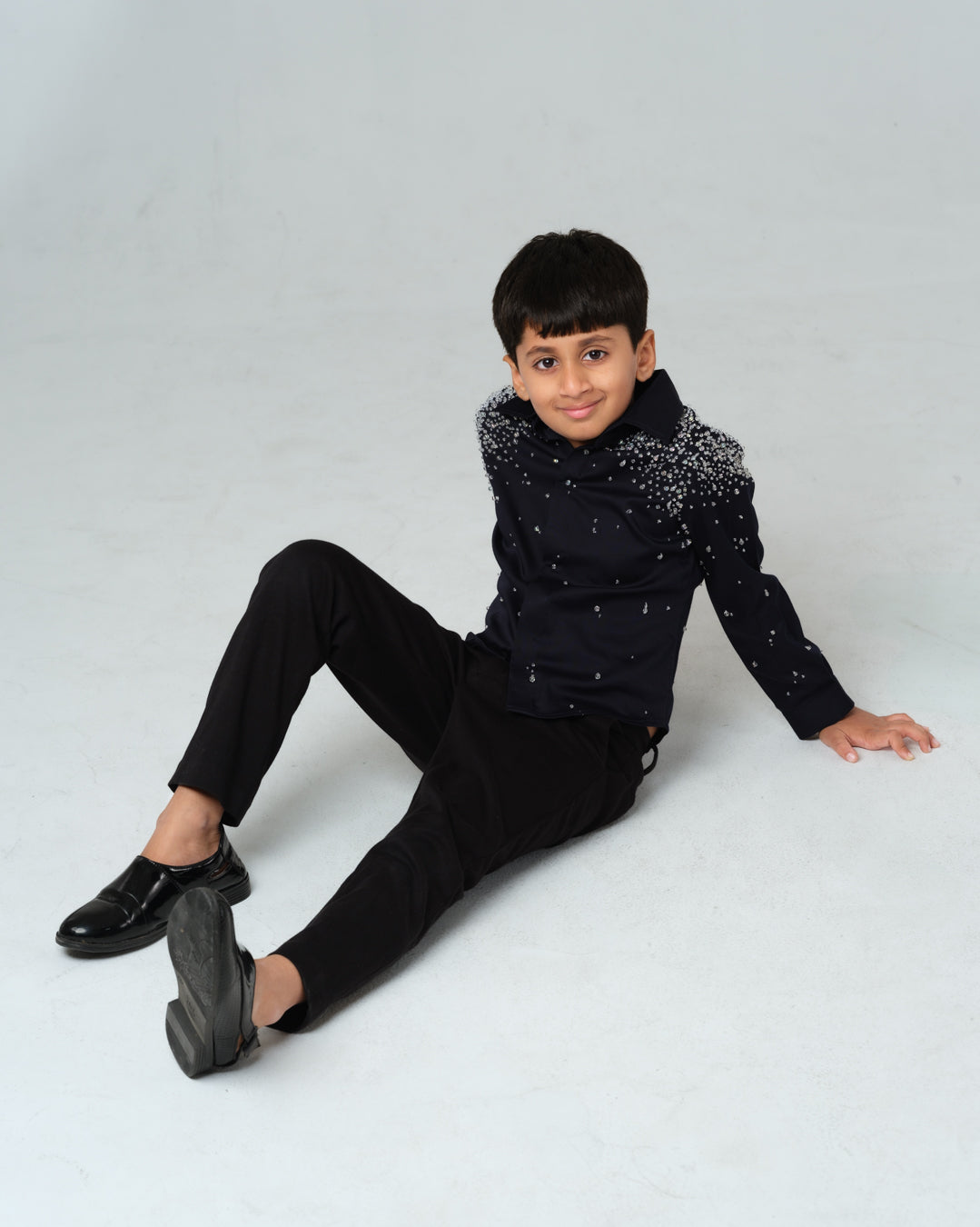 CARLO WATER DROPLETS HAND EMBROIDERED SHIRT BOY