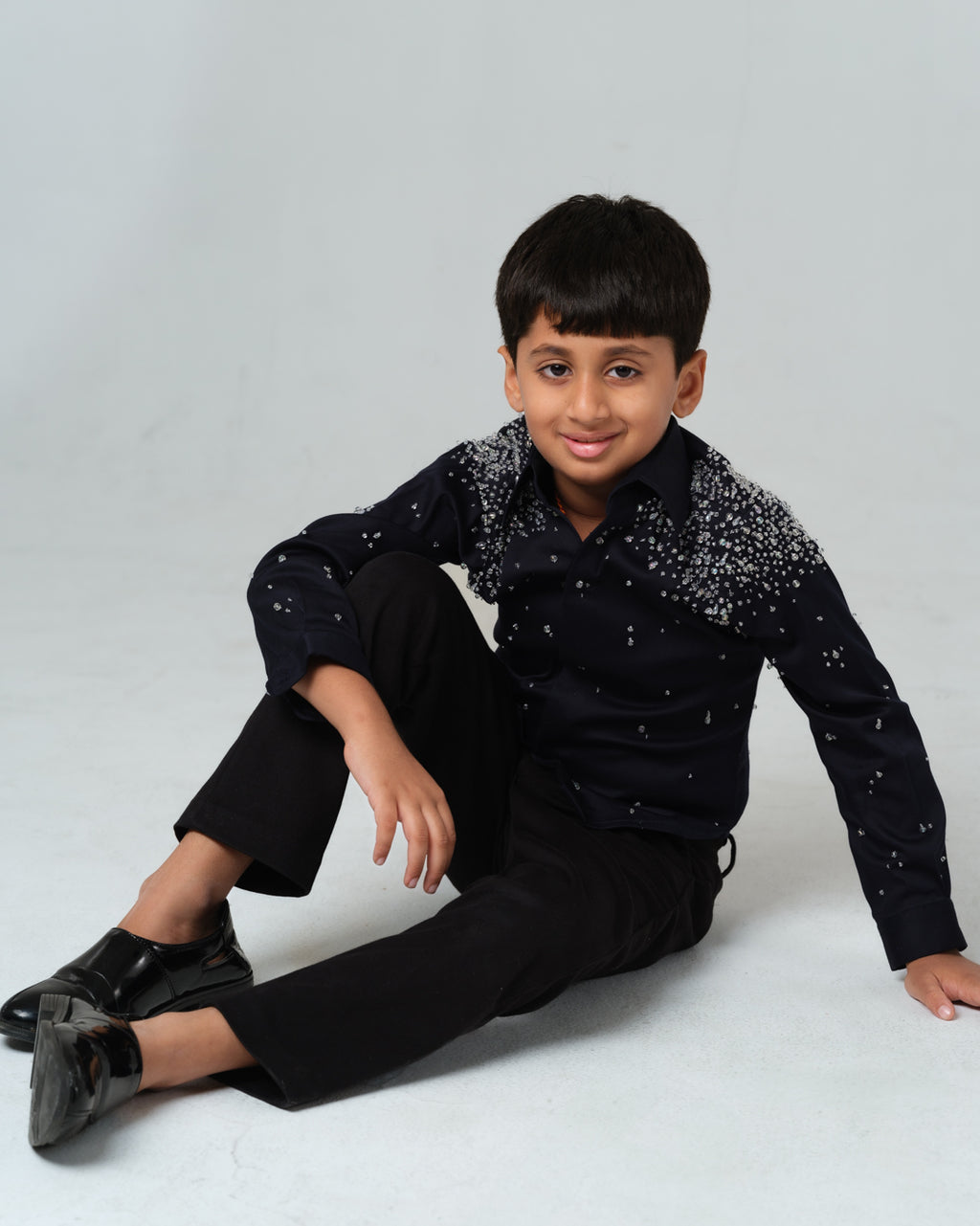 CARLO WATER DROPLETS HAND EMBROIDERED SHIRT BOY