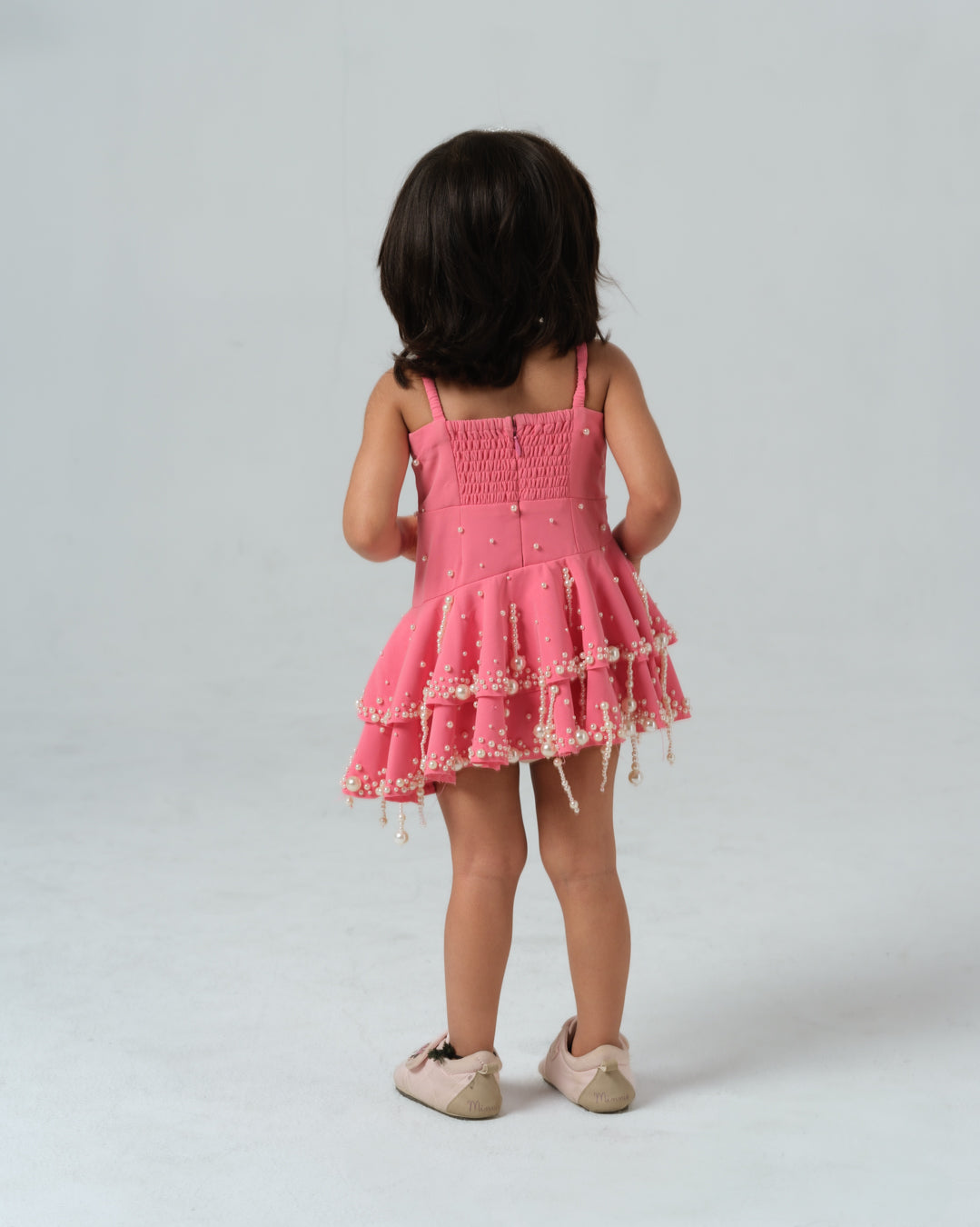 BEATRICE PINK PEARL TASSEL DRESS MINI