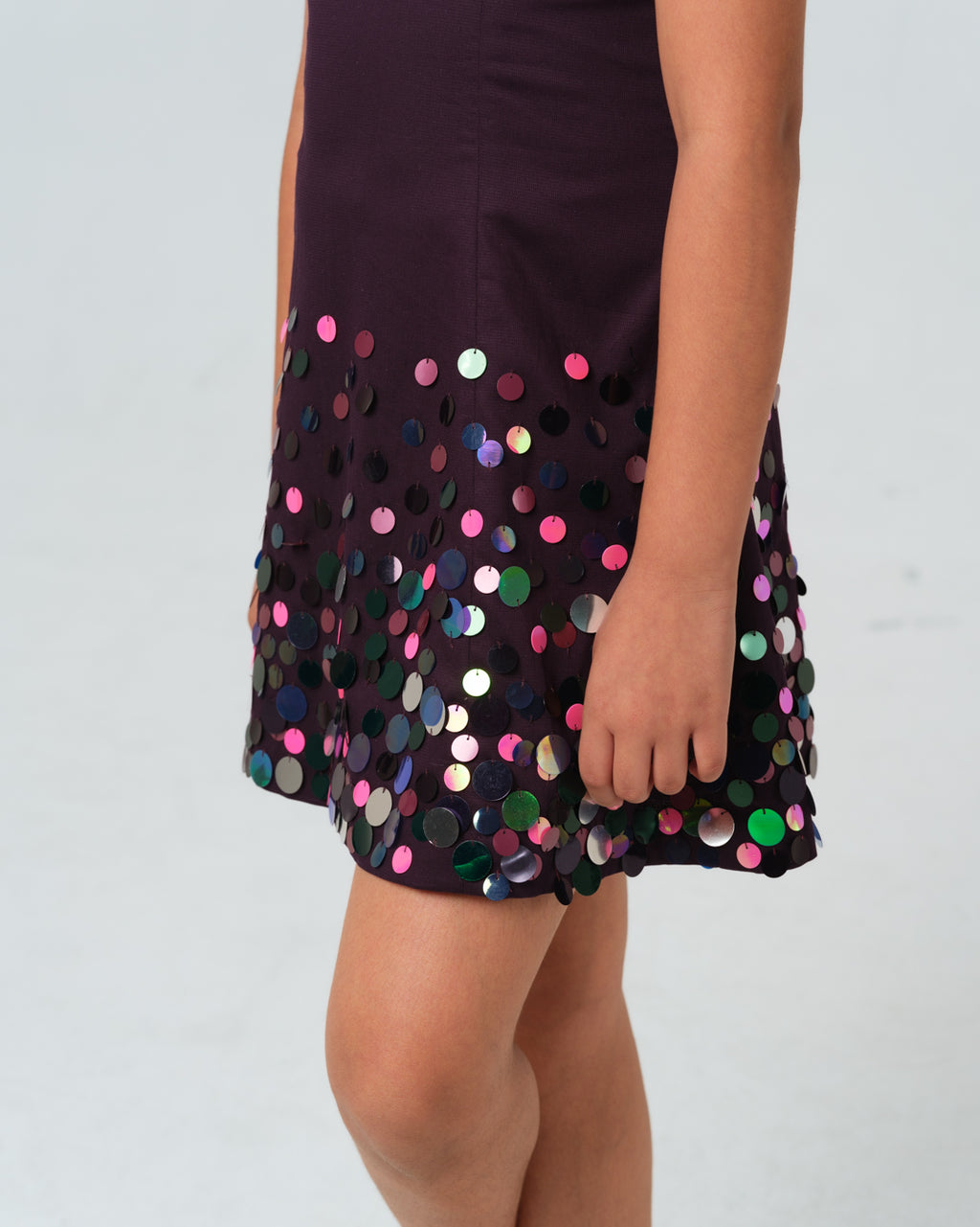 ELENORA DARK PURPLE SEQUIN DRESS MINI