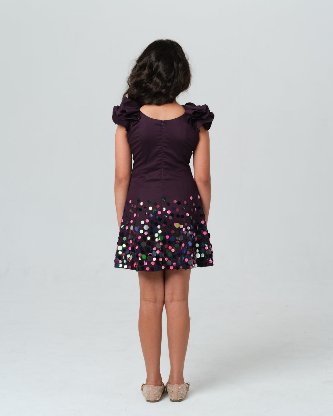 ELENORA DARK PURPLE SEQUIN DRESS MINI