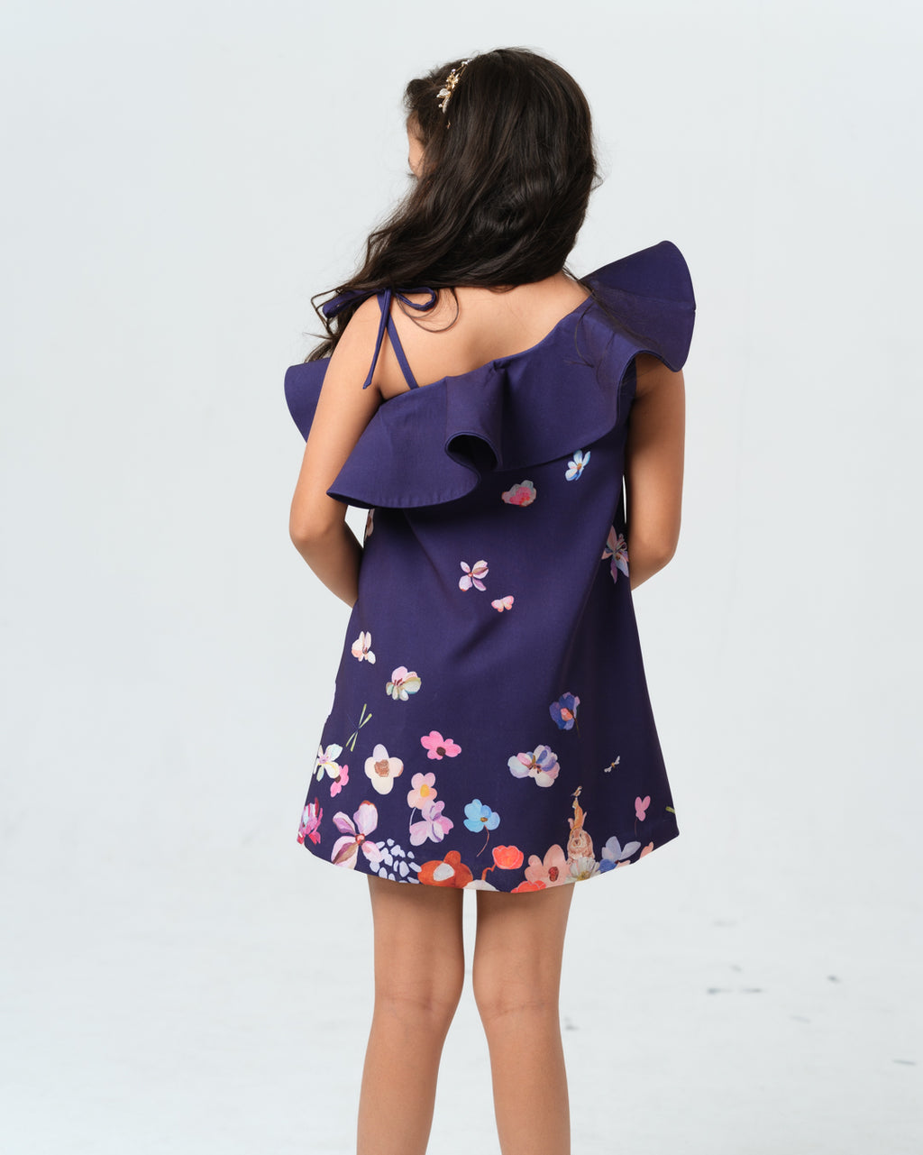 ZELINDA PURPLE OMBRE FLORAL PRINTED DRESS MINI