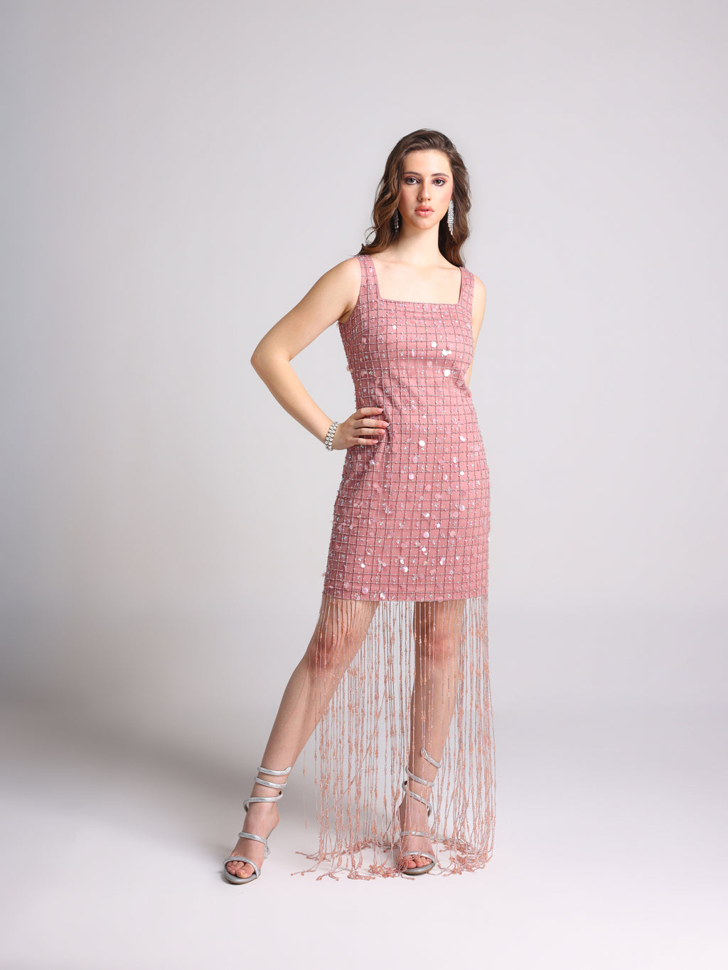CECELIA PINK CHANDELIER TASSEL DRESS