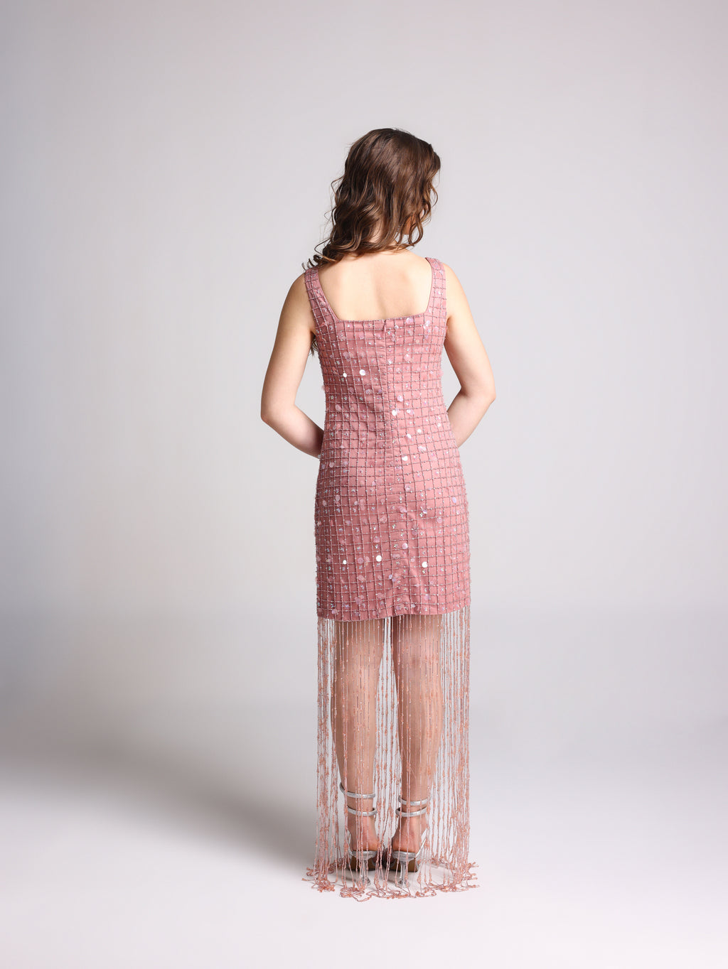 CECELIA PINK CHANDELIER TASSEL DRESS