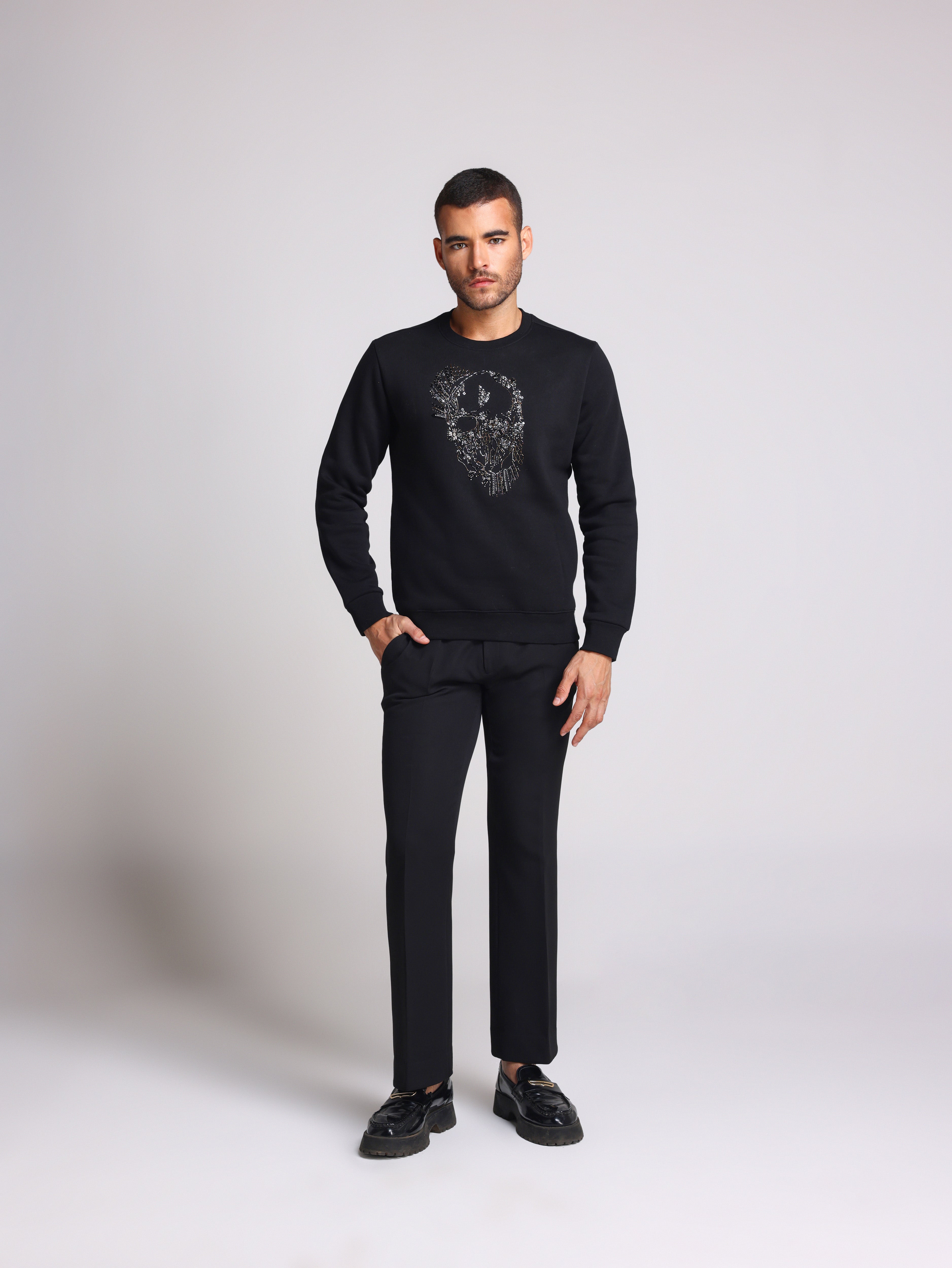 LUCE BLACK SKULL ARTWORK SWEATSHIRT