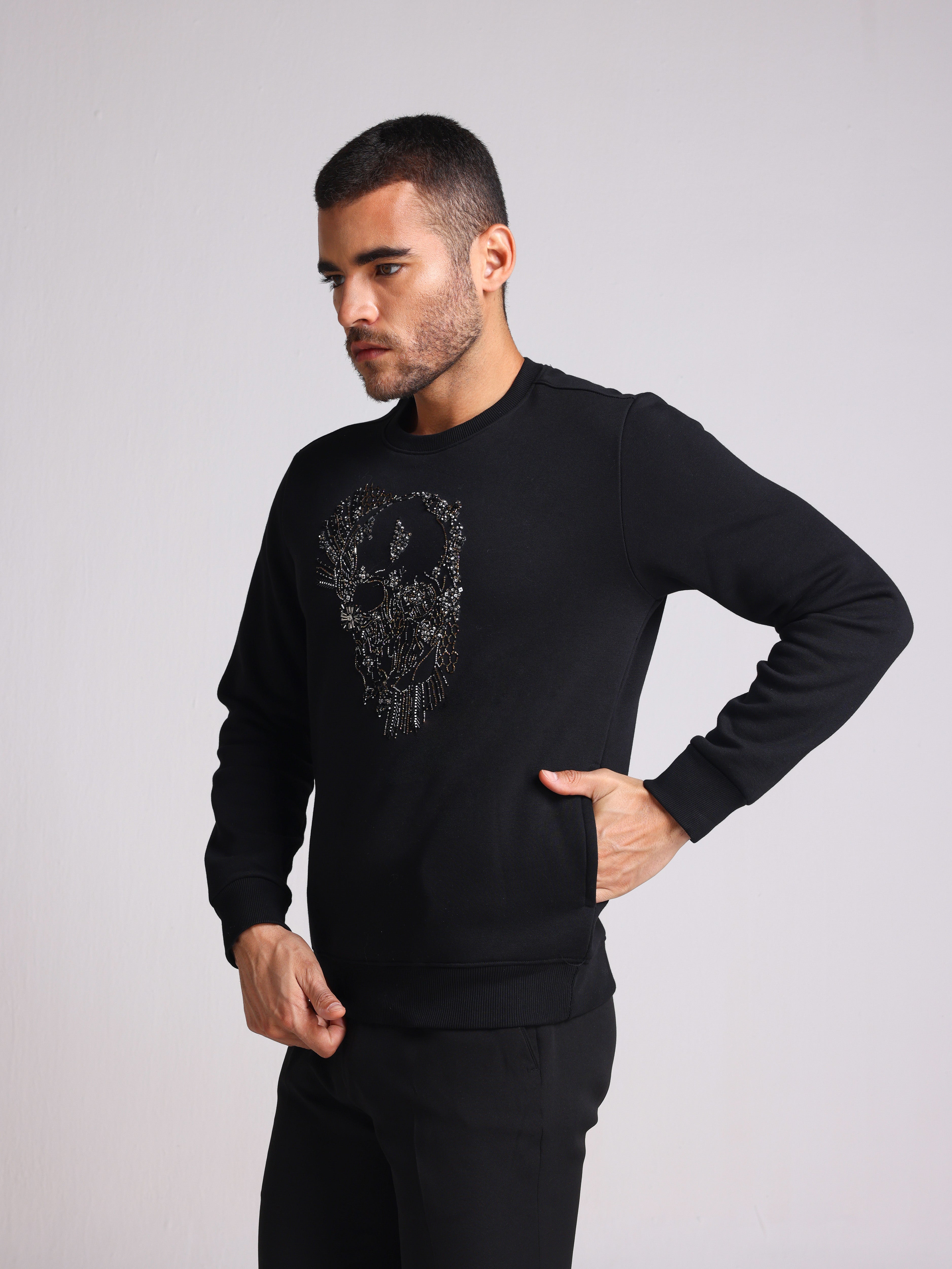 LUCE BLACK SKULL ARTWORK SWEATSHIRT