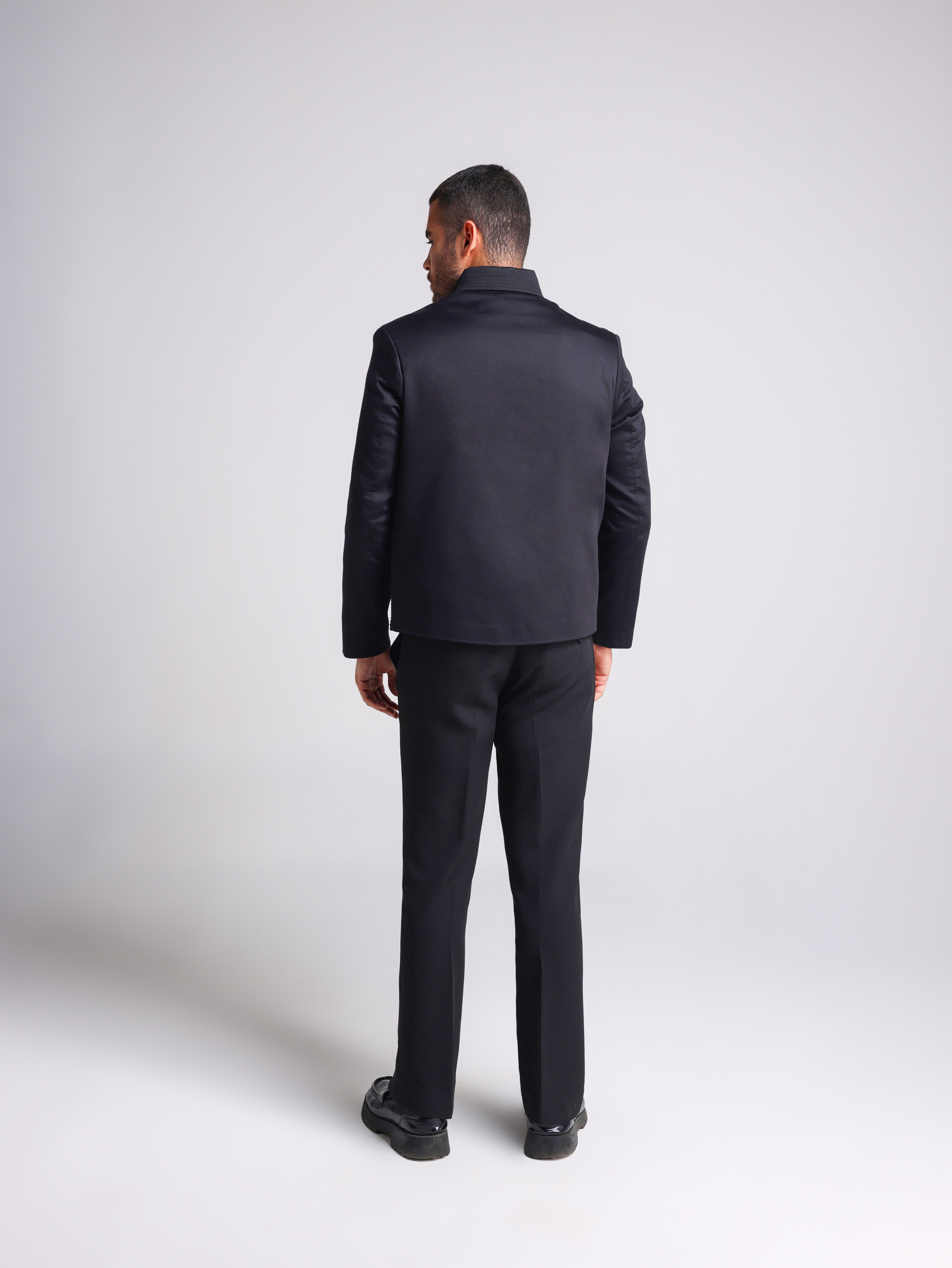 LUSSO BLACK BLING ZIPPER PARTY JACKET