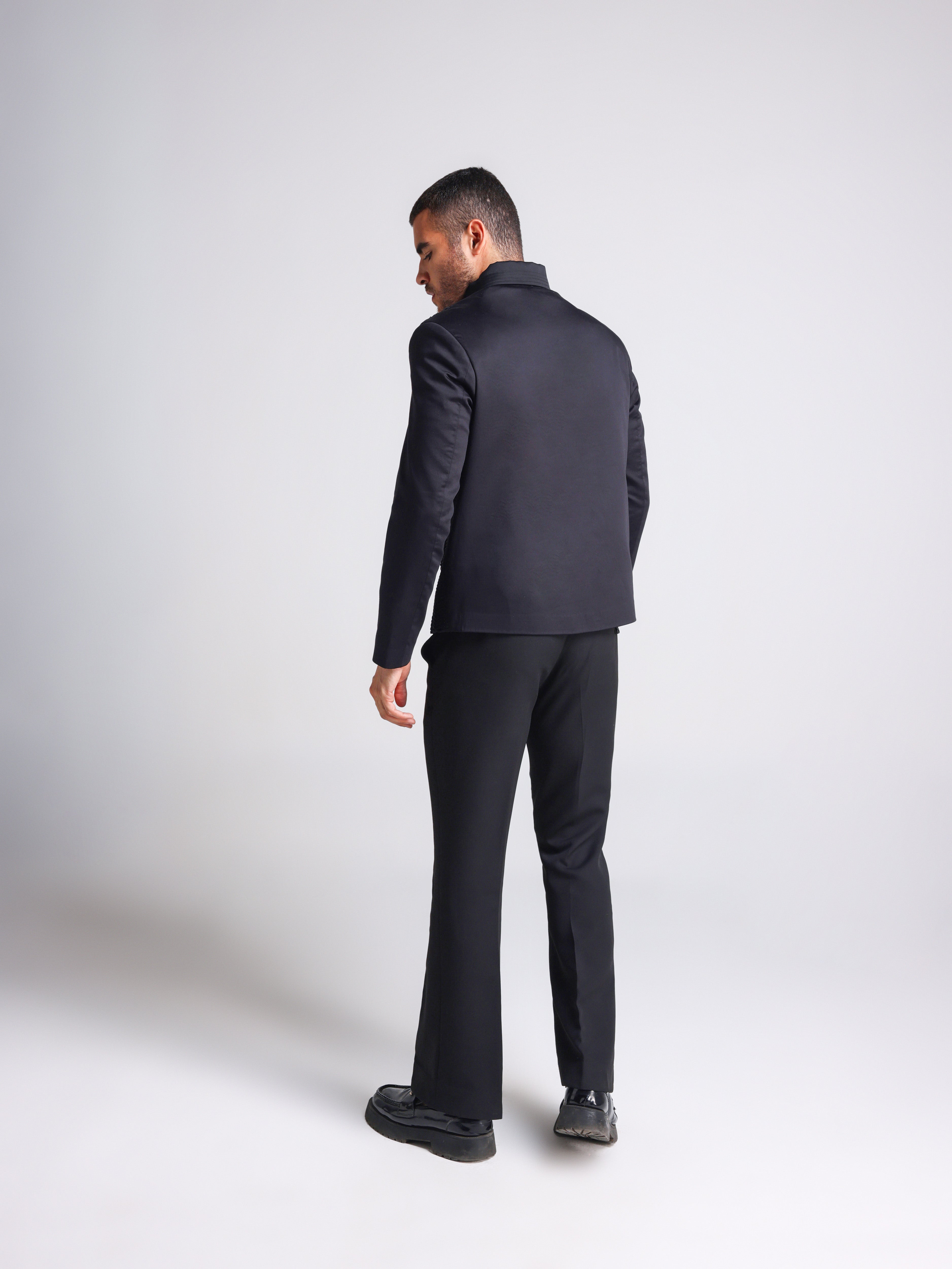 LUSSO BLACK BLING ZIPPER PARTY JACKET