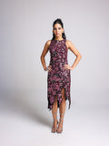 ESTELLA WINE CUTWORK DRESS
