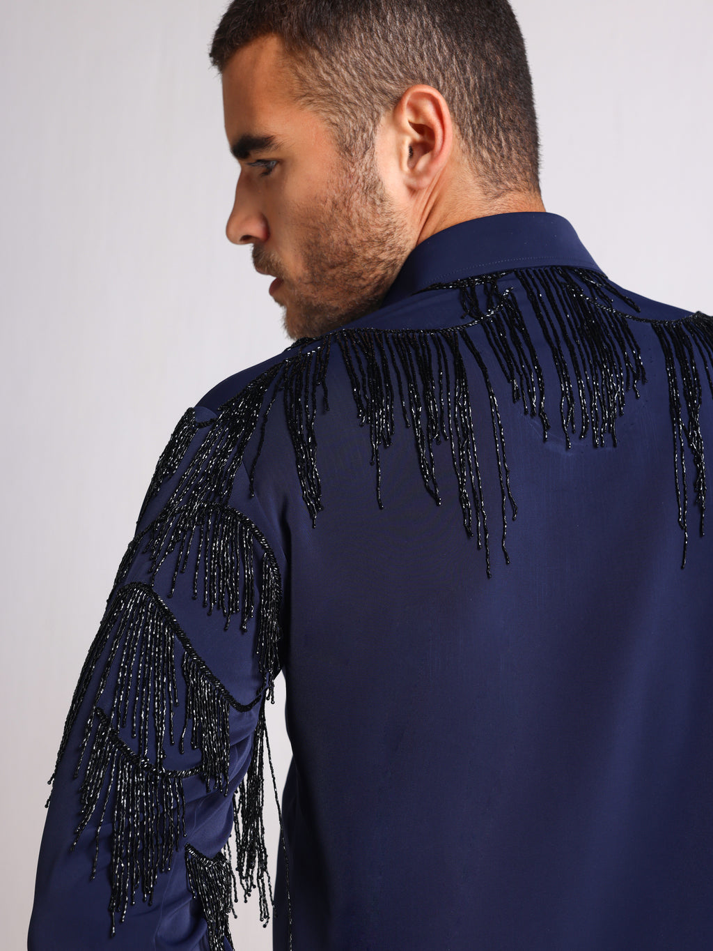 MOVIDA BLUE TASSEL SHIRT