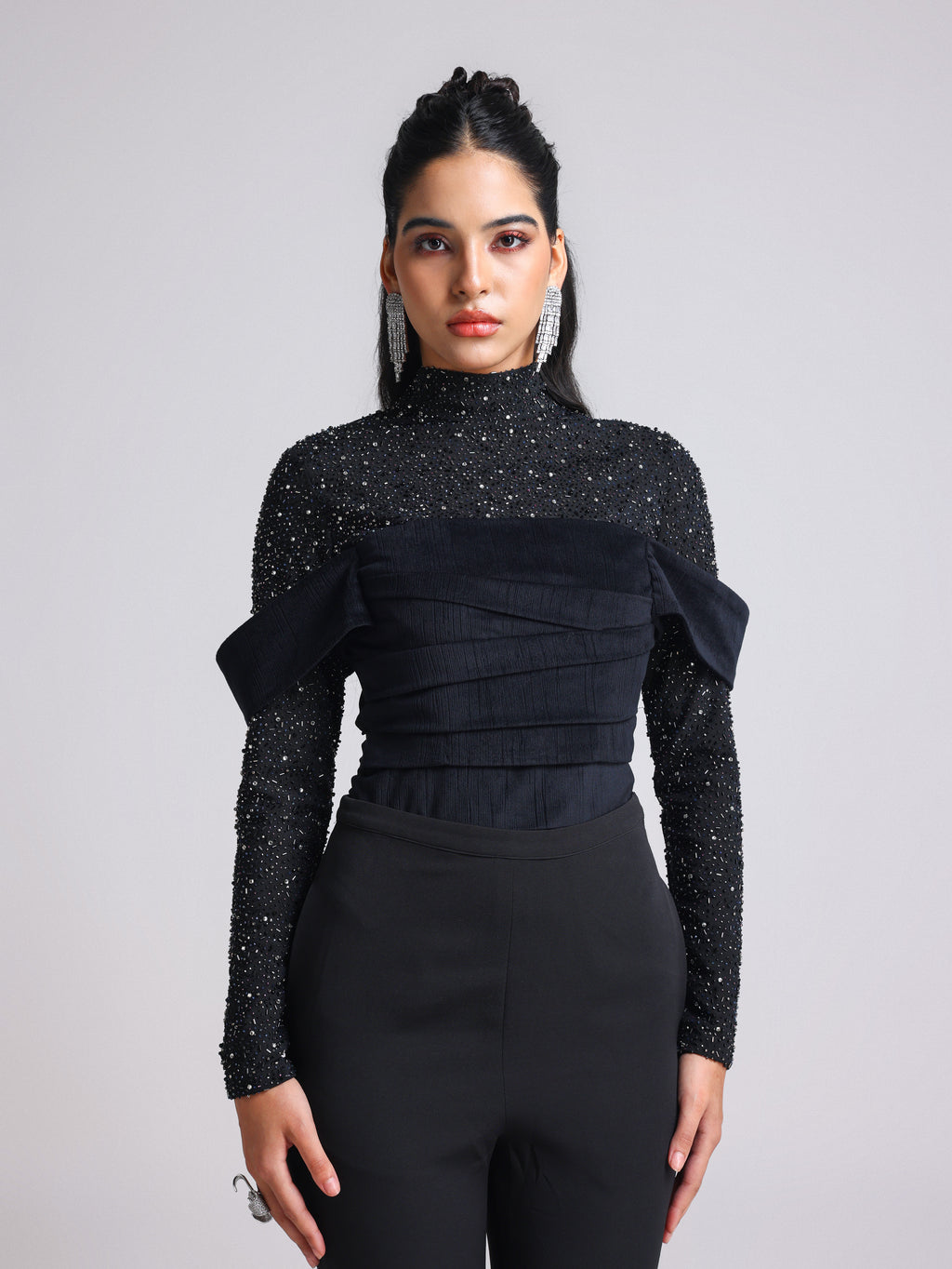 VITORIA STARDUST BLACK BODYSUIT