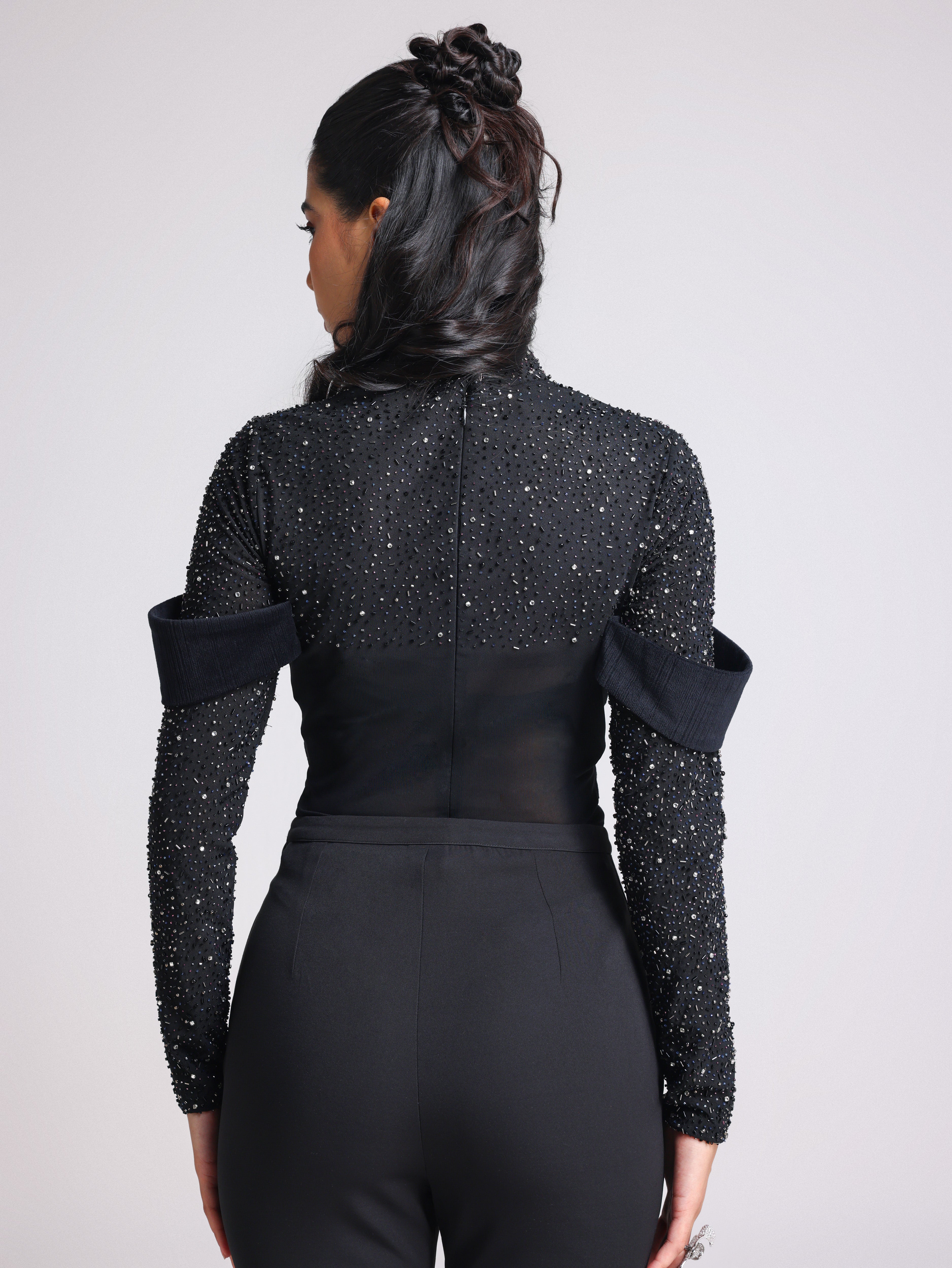 VITORIA STARDUST BLACK BODYSUIT