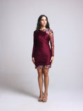 SERENA WINE FLORAL DRESS